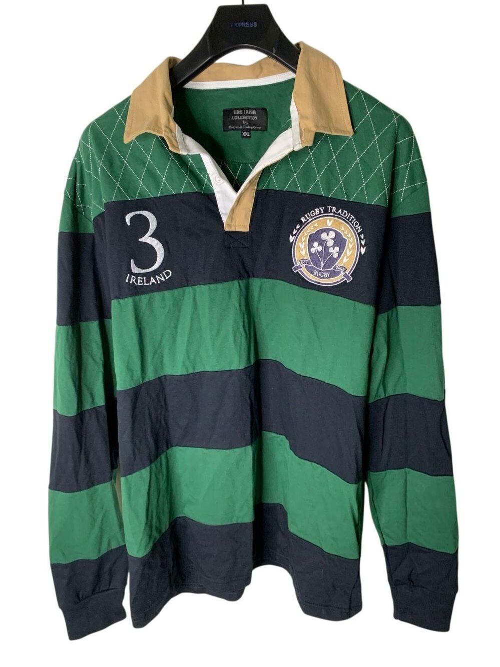 Ireland Rugby Tradition long sleeve shirt striped men's size XXL